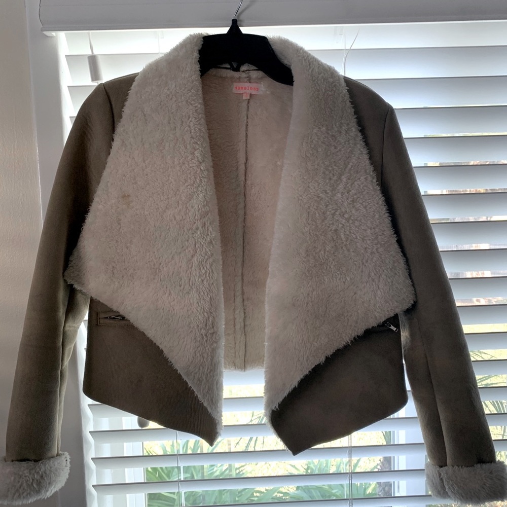 Faux fur suede jacket